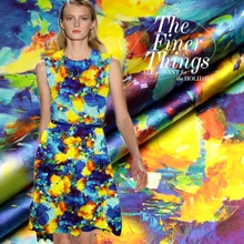 118 см широкий шелковый стрейч метр атласной ткани 19 мм цифровой струйный шелк ткань для платья спандекс ткань Атлас оптом шелковая ткань