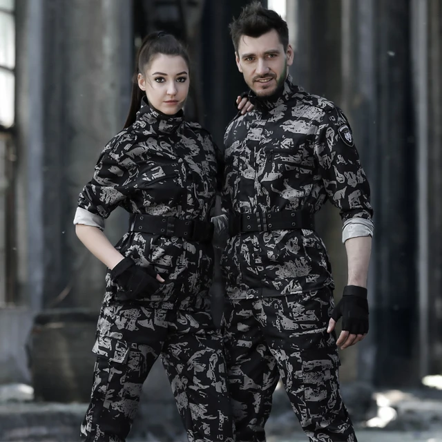 Ropa de caza táctica negra para y mujer, uniforme militar, trajes de camuflaje, ropa del ejército, pantalones Cargo, chaquetas con de pitón - AliExpress