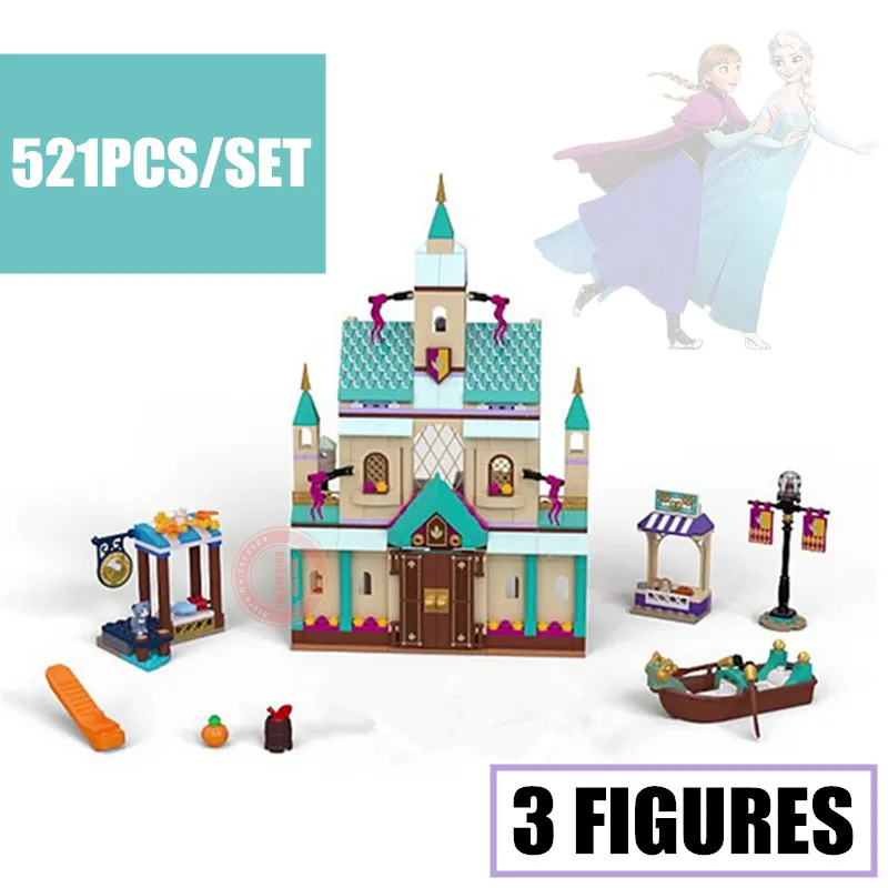 

NEW Friends Girl Elsa Arendelle Castle Village Fit Legoings Building Blocks Bricks Kids DIY 41167 Anna Toys Christmas Gift