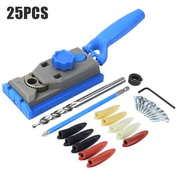 

Woodworking Tool Pocket Hole Jig Replaceable 6 8 10 12mm Drill Guide Magnetic Back Dowel Jig Kit Wood Drill For Wood Jointing
