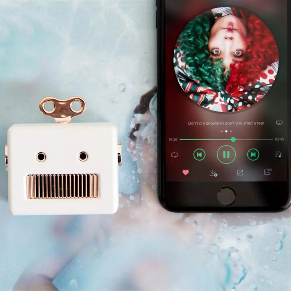 

Mini Portable Cute Retro Robot Model with Hands-Free Powerful Rich Bass Sound Cartoon Mini bluetooth Wireless Speaker