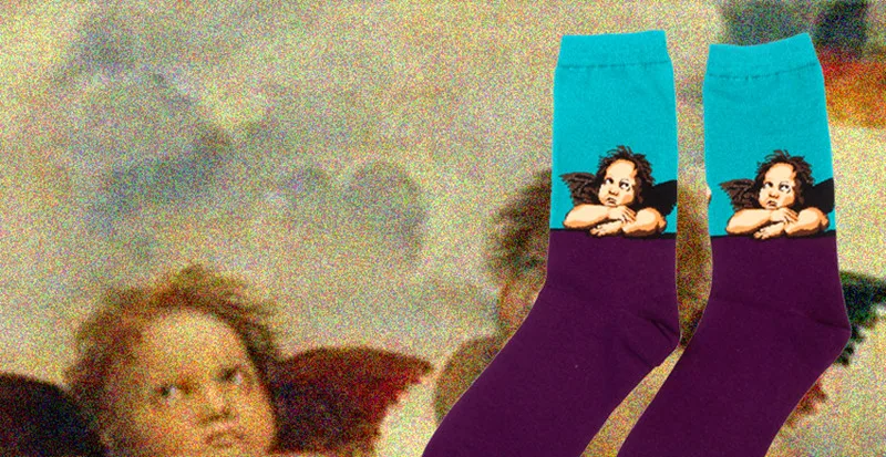 1 pair Hot Sale Classic Autumn Winter Retro Women Personality Art Van Gogh Mural World Famous Painting Female Sock Oil Socks