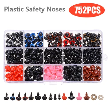 

752Pcs Mini Plastic Safety Nose Eyes For Teddy Dog DIY Soft Toys Animal Dolls Making Accessories