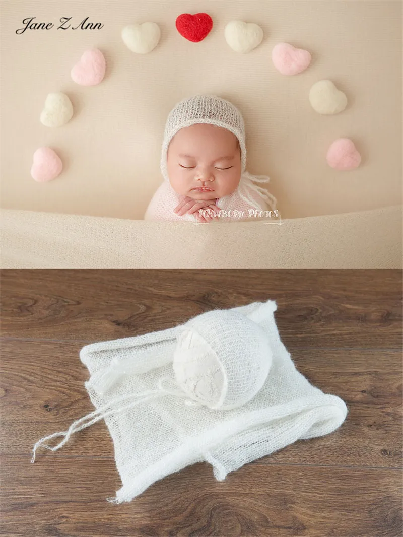 Джейн Z Ann Morandi цвет новорожденный легкий текстуры мохеровые вязаные детские фотографии шляпа обертывание студия съемки реквизит
