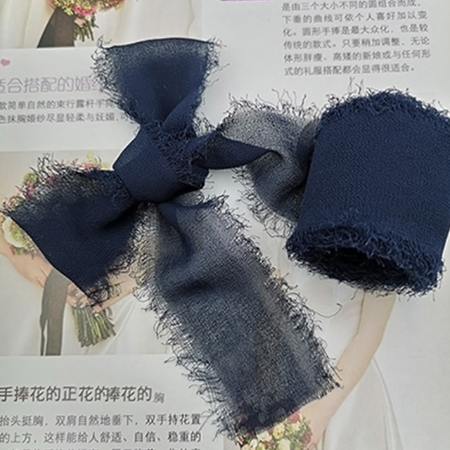 Chiffon Ribbon Silk-Like Ribbons Wedding Invitation Bouquet Fabric Ribbons 3.8Cmx5M Christmas Decoration Gift Wrapping
