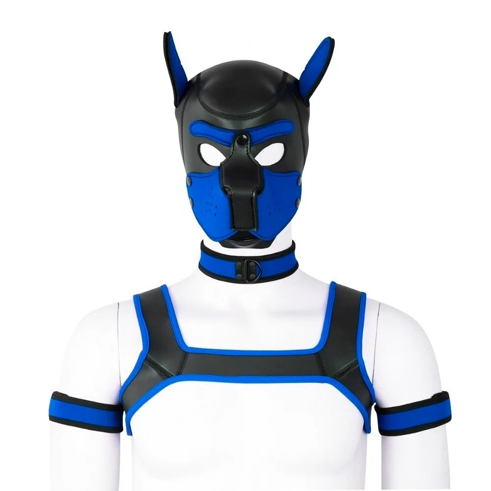 buy 2 Sizes Neoprene Puppy Hood Custom Mask Novelty Costume Dog Head Masks Collar Choker And Armband bdsm sex bdsm mask bdsm hood