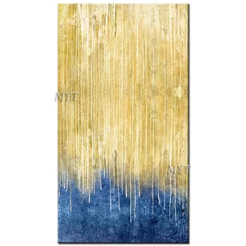 

Unframed Abstract Modern Dreamy Color Canvas Oil Painting Fashion Golden Handpainted Pictures For Living Room Bedroom Wall Art