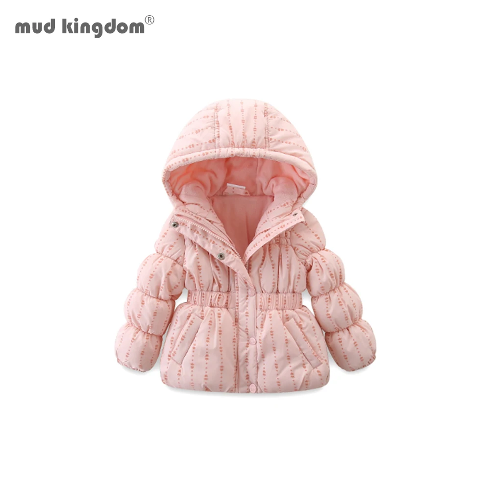 Mudkingdom/куртка пуховик для маленьких девочек Плотные теплые зимние хлопковые