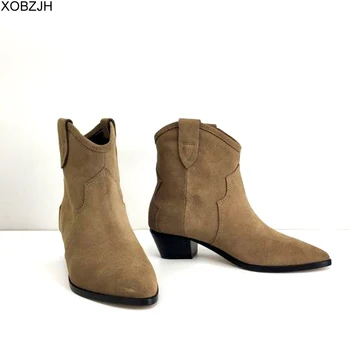 

designer boots women luxury 2019 brand winter Genuine leather boots woman shoes Casual ladies chunky woman boots