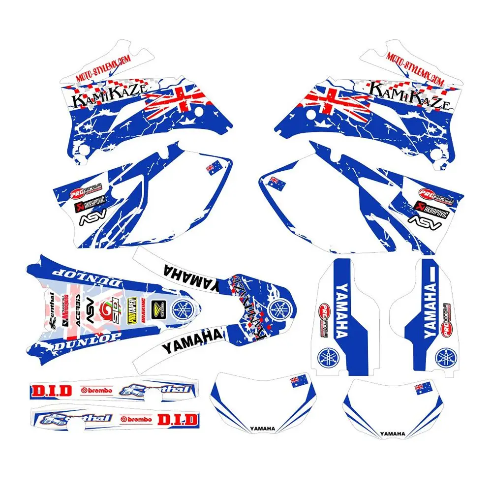

For YAMAHA WR250F 07-14 and 450F 2007-2011 British flag Full Graphics Decals Stickers Custom Number Name 3M Bright Matte