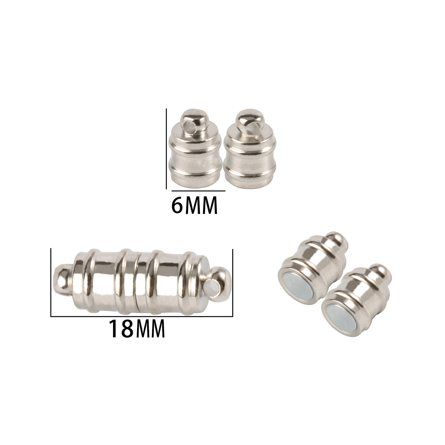 Silver and Gold Magnetic Clasp Connectors for Handmade Jewelry Crafting – 5 Sets Stainless Steel Jewelry Supplies