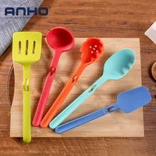 Набор кухонных принадлежностей из нержавеющей стали для еды из силикагеля из пяти частей ложка для спагетти Ladel цветная кухонная лопатка