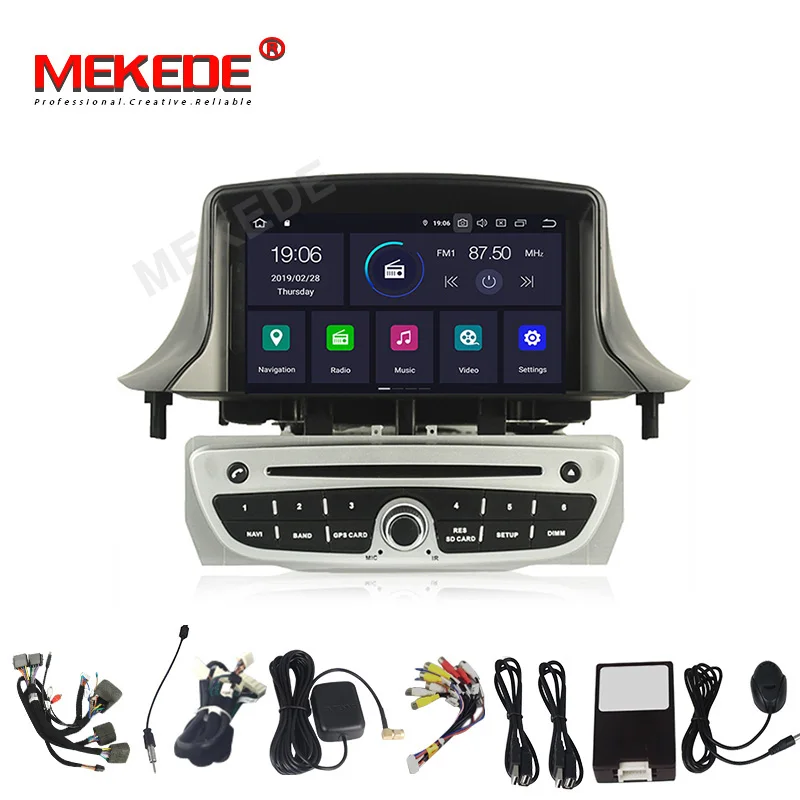 4+ 64G Автомобильный Android 9,0 Ca DVD gps плеер для Renault Megane 3 Fluence 2009- с GsP навигацией Радио стерео BT Wifi