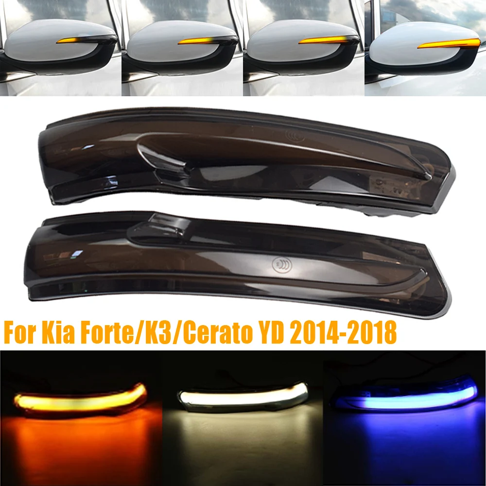 

1 Pair Car Dynamic Blinker LED Turn Signal Light Side Mirror Indicator 3 Modes For Kia Forte K3 Cerato YD 2014-2018