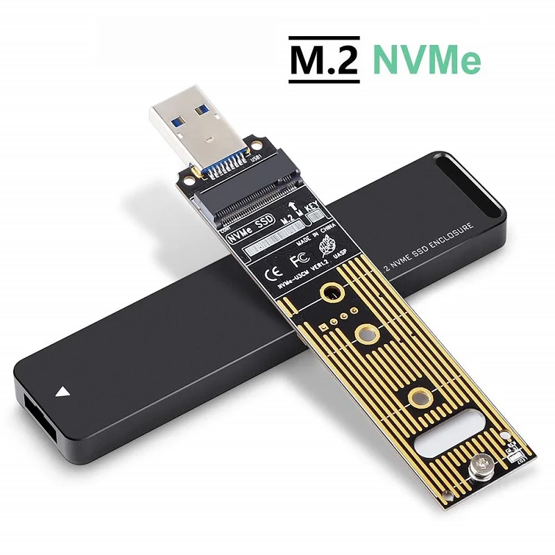 Onvian M.2 NVME диск PCIe SSD корпус к USB3.1 type-A Gen 2 10 Гбит/с M.2 SSD корпус PCIe NVMe жесткий диск футляр для внешнего накопителя HDD - Цвет: Black