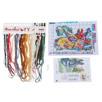 

New Rabbit Grass Pattern Stamped Cross needle Counted Kit for Lady Woman