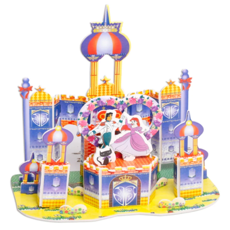 

Puzzle Castle Garden Toy Princess House 3D Jigsaw montessori Learning Educational Construction Games Toys For Children Kid Gift