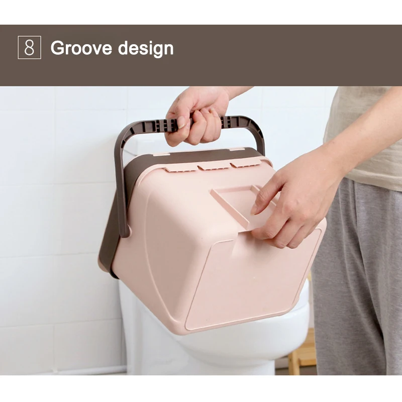 New Trash Can Kitchen Wall Mounted Garbage Bin Recycle Compost Bin Bathroom Dustbin SF66