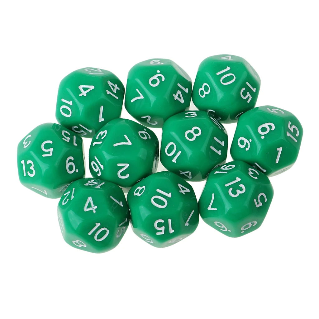 10Pcs 16-Sided D16 Acrylic Dices Table Game Accessory Toys for DND MTG TRPG Table Board Games