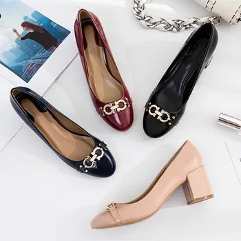 

Fashion Patent Leather High Heels Plus Size Women Shoes Red Bridal Wedding Shoes Women high heel shoes Black Heeled Ladies Shoes