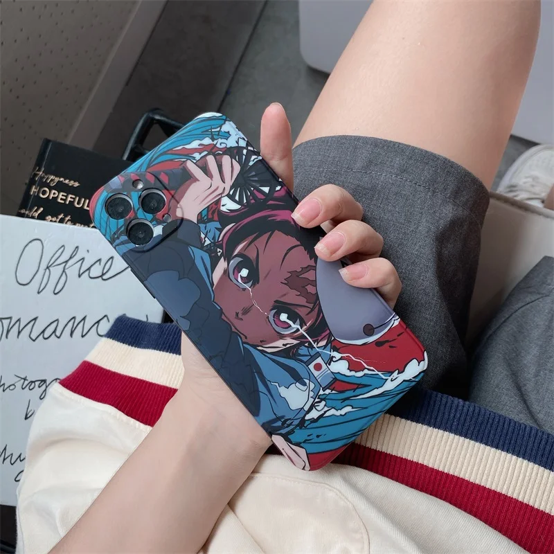 Cute Japan Demon Slayer Case For Iphone 11 12 13 Pro 7 8Plus X XR XS Max Phone Cases Anime Kimetsu No Yaiba Soft TPU Cover Coque iphone 13 pro max case clear