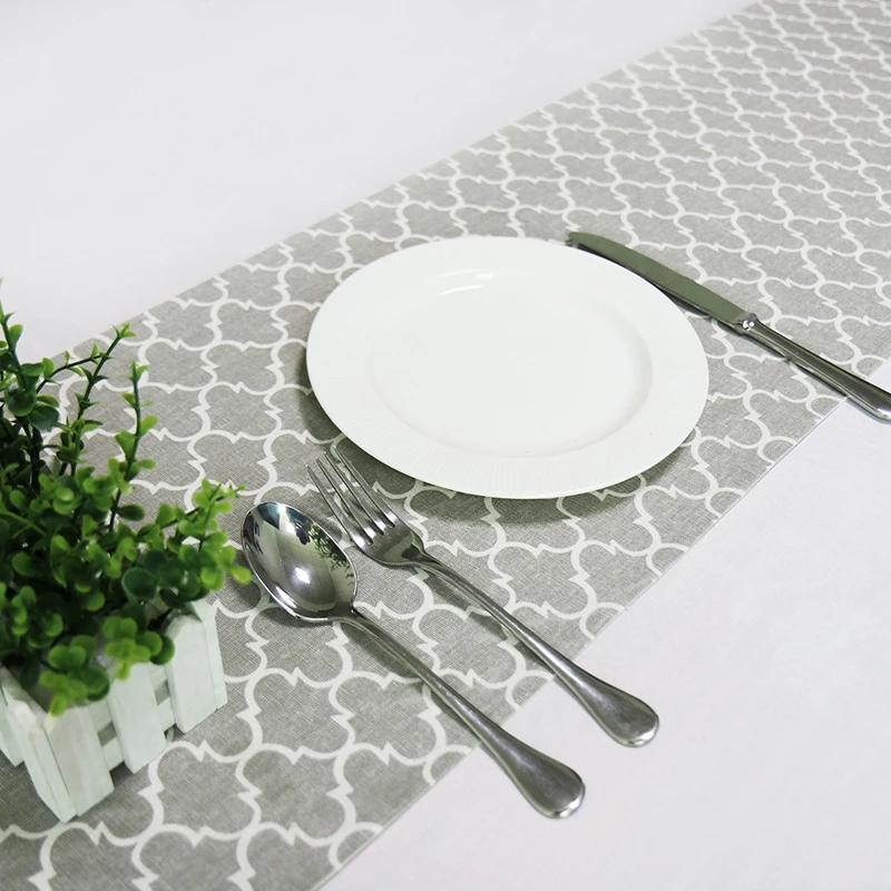 

New High-end Tablecloth Flag Nordic Style Geometric Table Runner Shoes Cabinet Cover Cloth Linen Bed Runner Gray Table Cloth