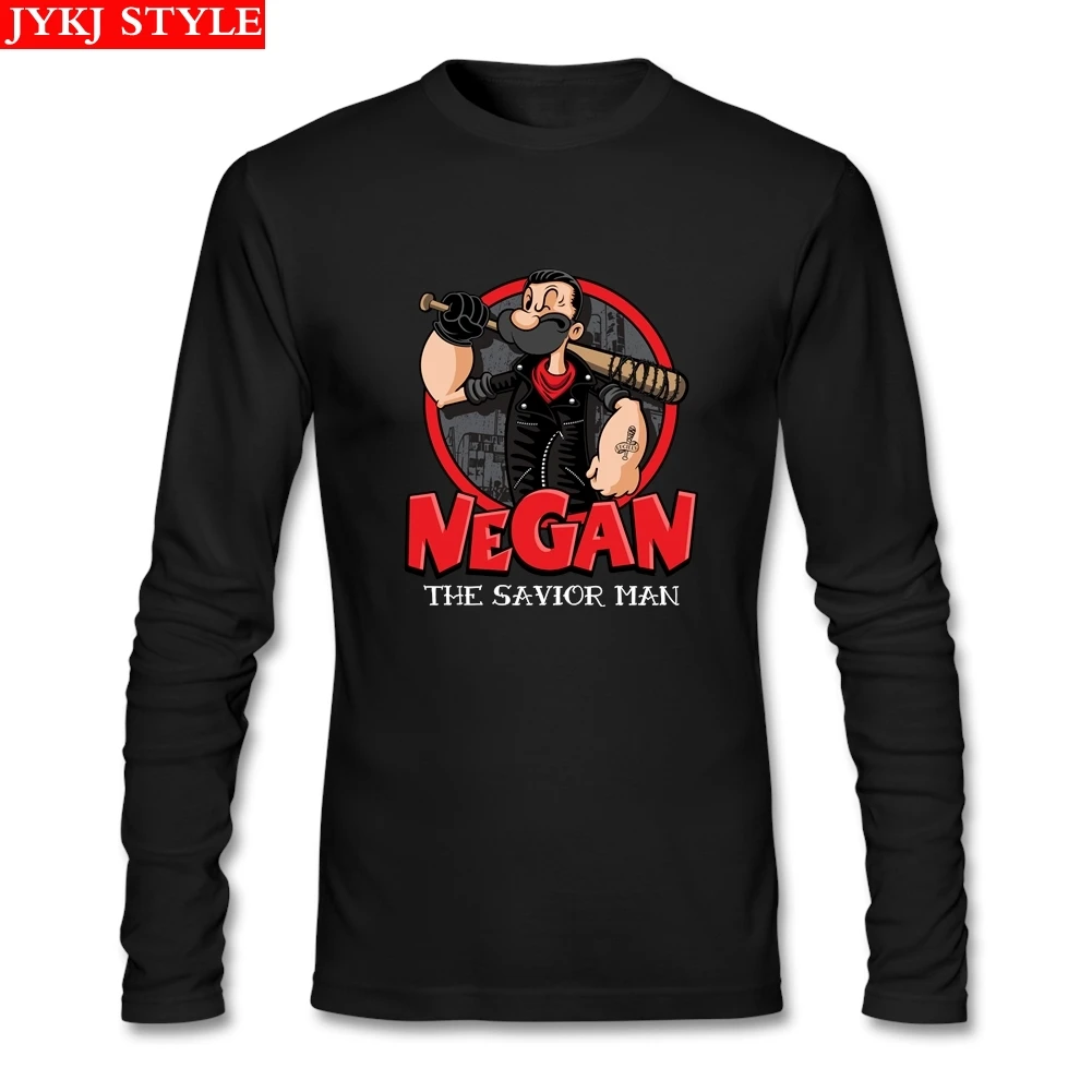 The Savior Man T Shirt Long Sleeve Custom T-shirts For Men Summer Car-styling Cotton Negan Shirts Fitness | Мужская одежда