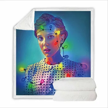 

Double 2M Adult Sofa Blanket Air Conditioning Blanket Boy Bedroom Velvet Blanket 1.5M*2M Teen Girl Bed Cover Strange Story Print