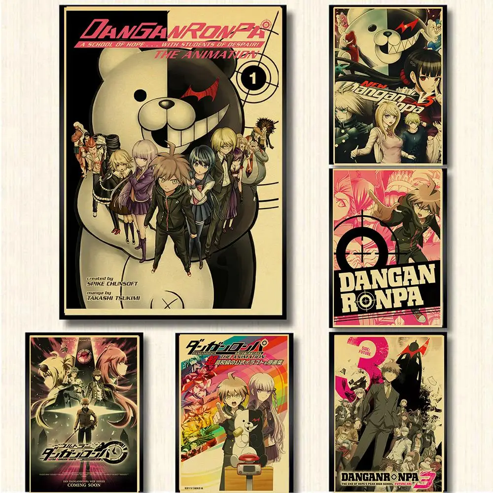 Anime Gmae Poster Danganronpa Kraft Paper  Retro Posters Painting Wall Poster Modern Art Poster For Kids Room/Bar Decor