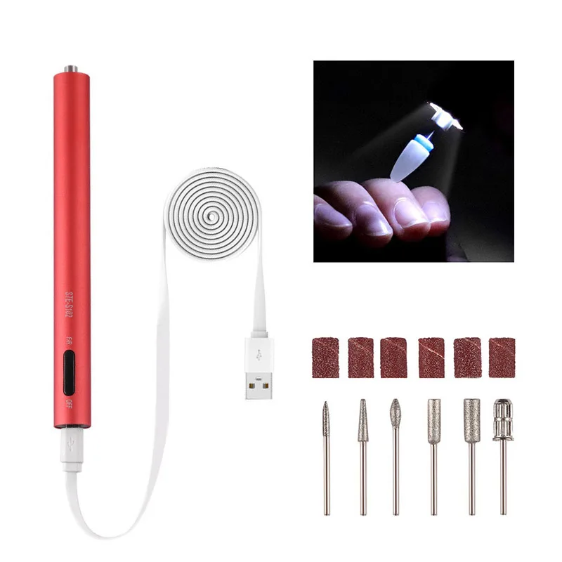  12000RPM Rechargeable Electric Nail Drill Machine Portable Manicure Machine Mini Nail Drill Pen Ped