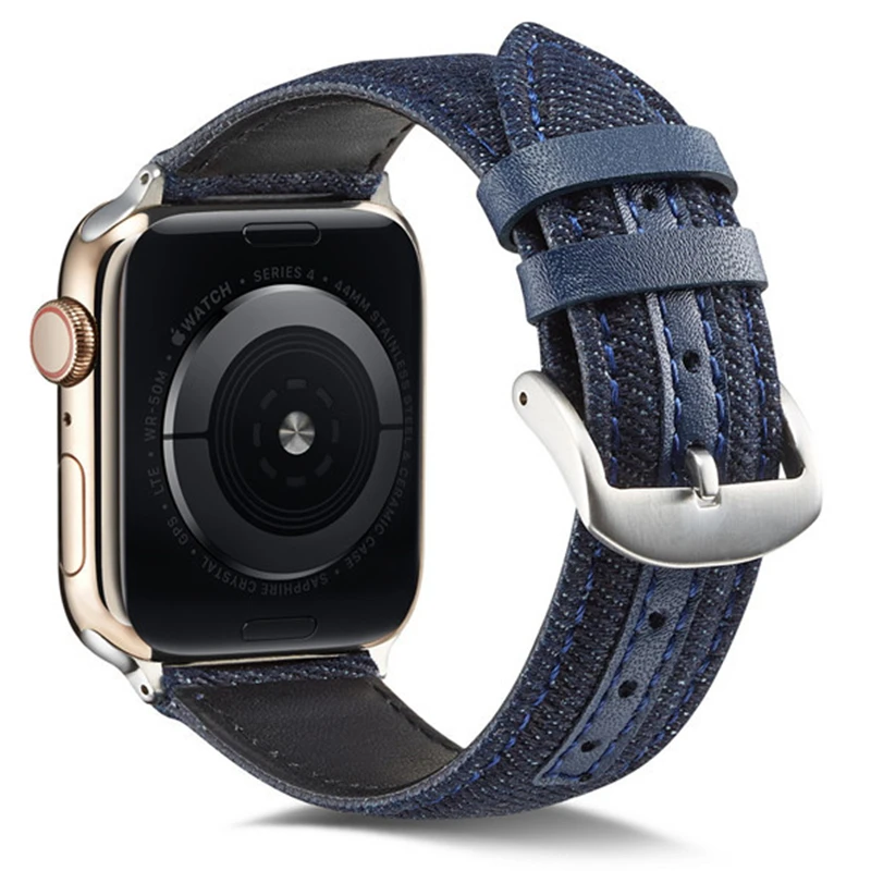 Холщовый кожаный ремешок для часов apple watch 42 мм/38 мм ремешок для часов браслет для iwatch полосы 44 мм/40 мм наручные серии 5/4/3/2/1