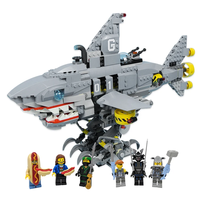 Phantoms Ninjas Devil Shark Mech строительные блоки игрушки Модель Кирпичи кукла из фильма