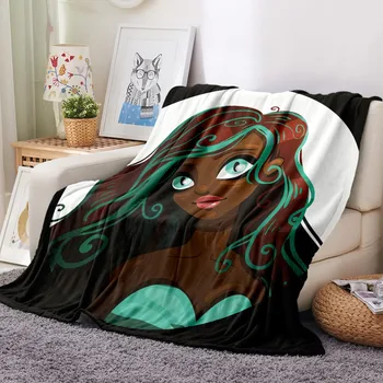 

African American Women Flannel Blanket 3D Print Halloween Gift Fleece Blanket Home Textile Throw Blanket For Kids Adults Blanket