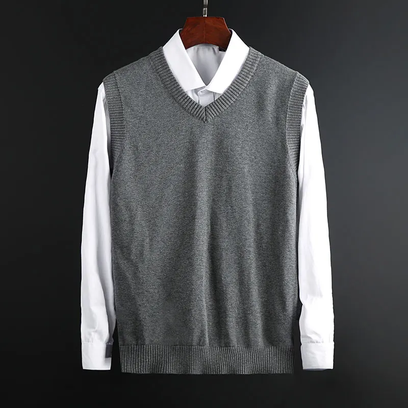 

2019 New Fashion Brand Sweaters Men Solid Color Sleeveles Slim Fit Jumpers Knit Pullovers Autumn Korean Style Casual Men Clothes