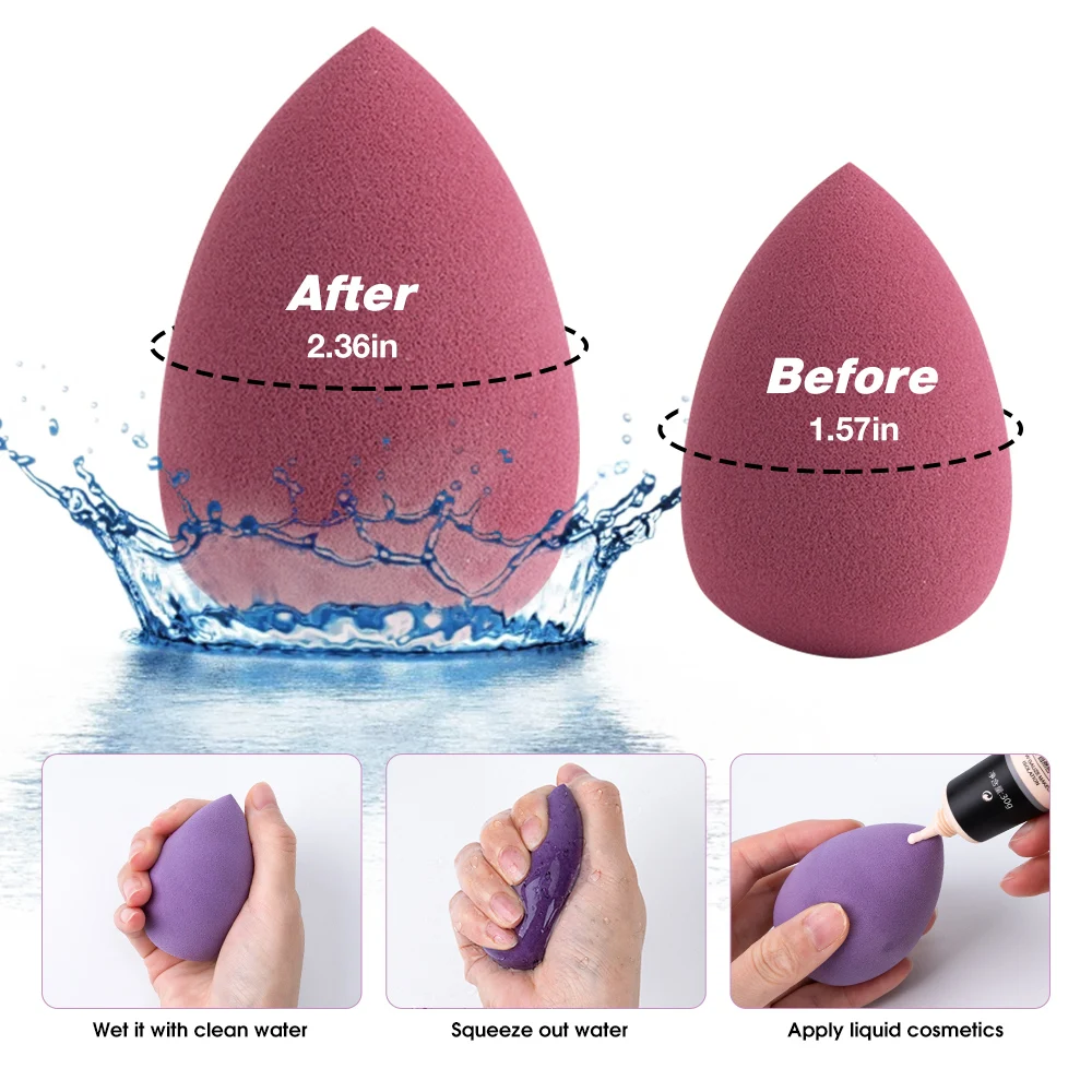 Makeup Sponge Blender Case Egg Beauty Black Foundation Latexfree 2022