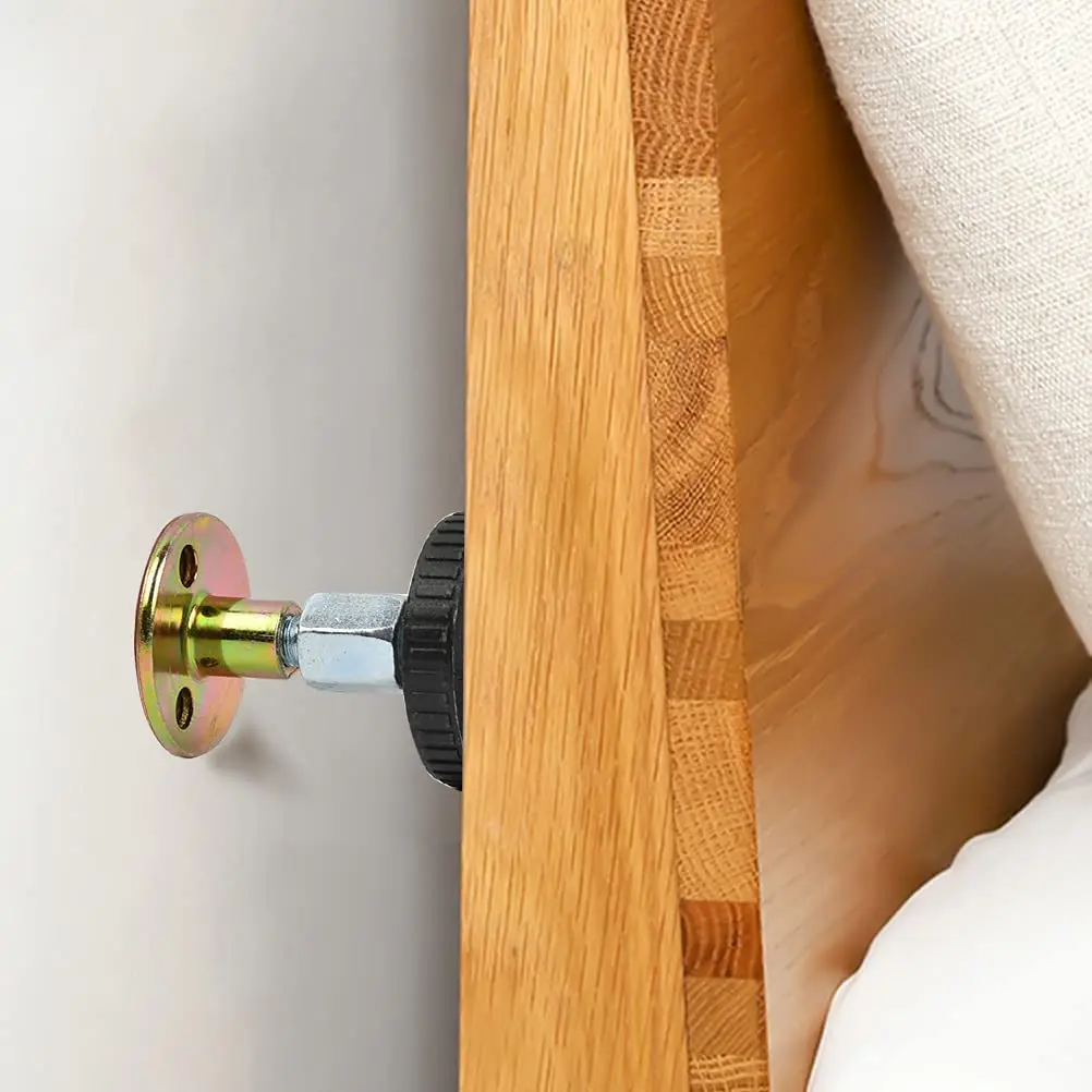 2pcs 침대 프레임 조정 가능한 스레드 헤드 보드 스토퍼 침대 옆 헤드 보드는 캐비닛 소파 용 흔들림 방지 해결사의 풀림을 방지합니다.