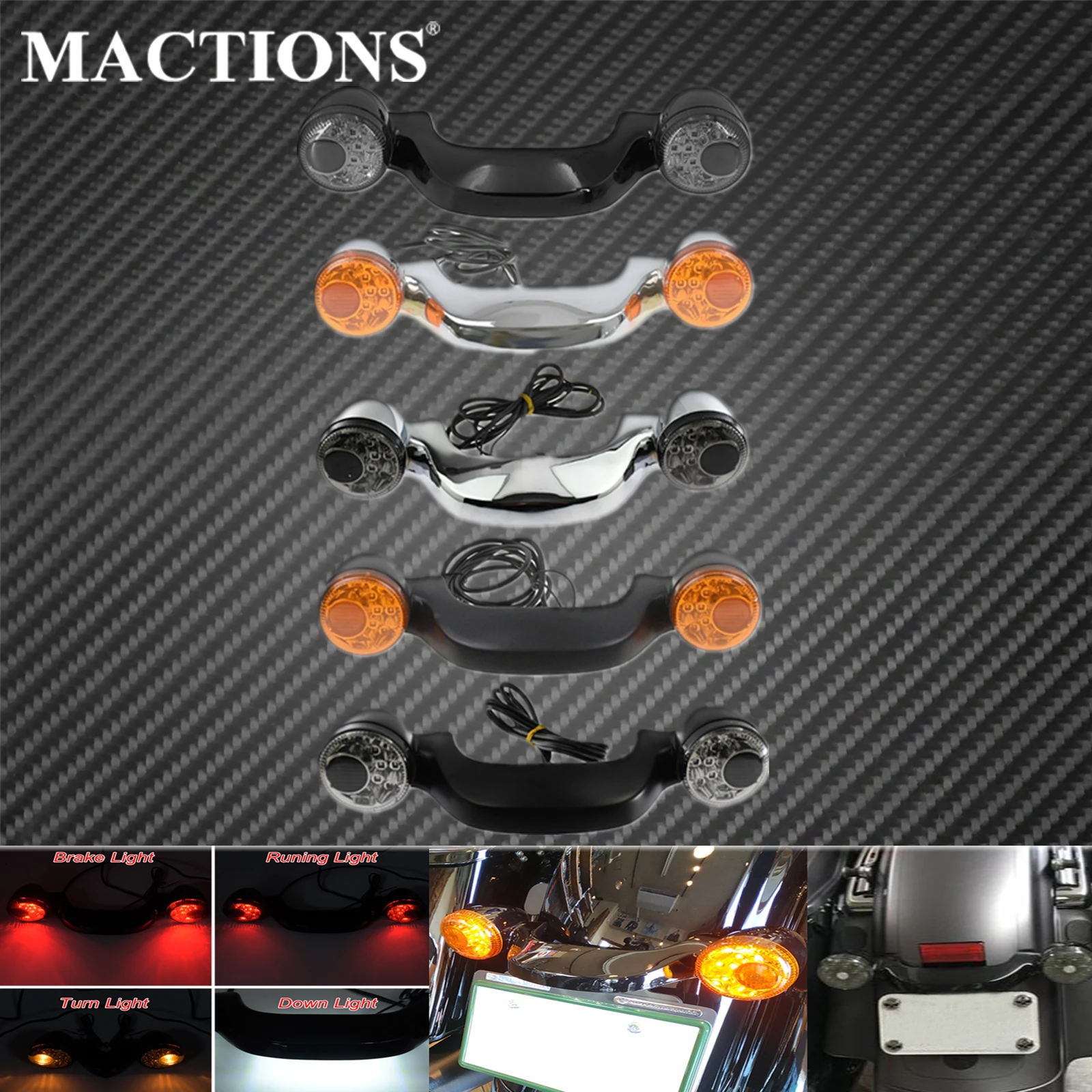 Motorcycle Rear Turn Signal Brake Light Bar Lamp For Harley Touring