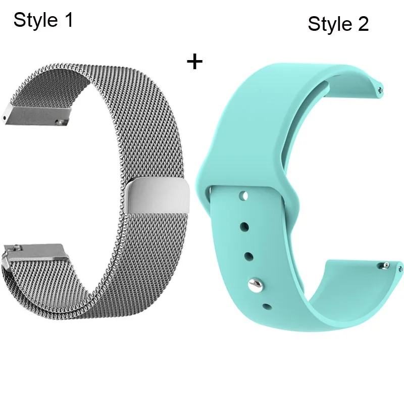 Silver-Light Blue 20 мм Браслет Для Xiaomi Amazfit GTS ремешок для часов Amazfit GTR 42 мм ремешок для часов Миланская Нержавеющая сталь ремешок для часов силиконовый ремешок - Цвет: Silver-Light Blue