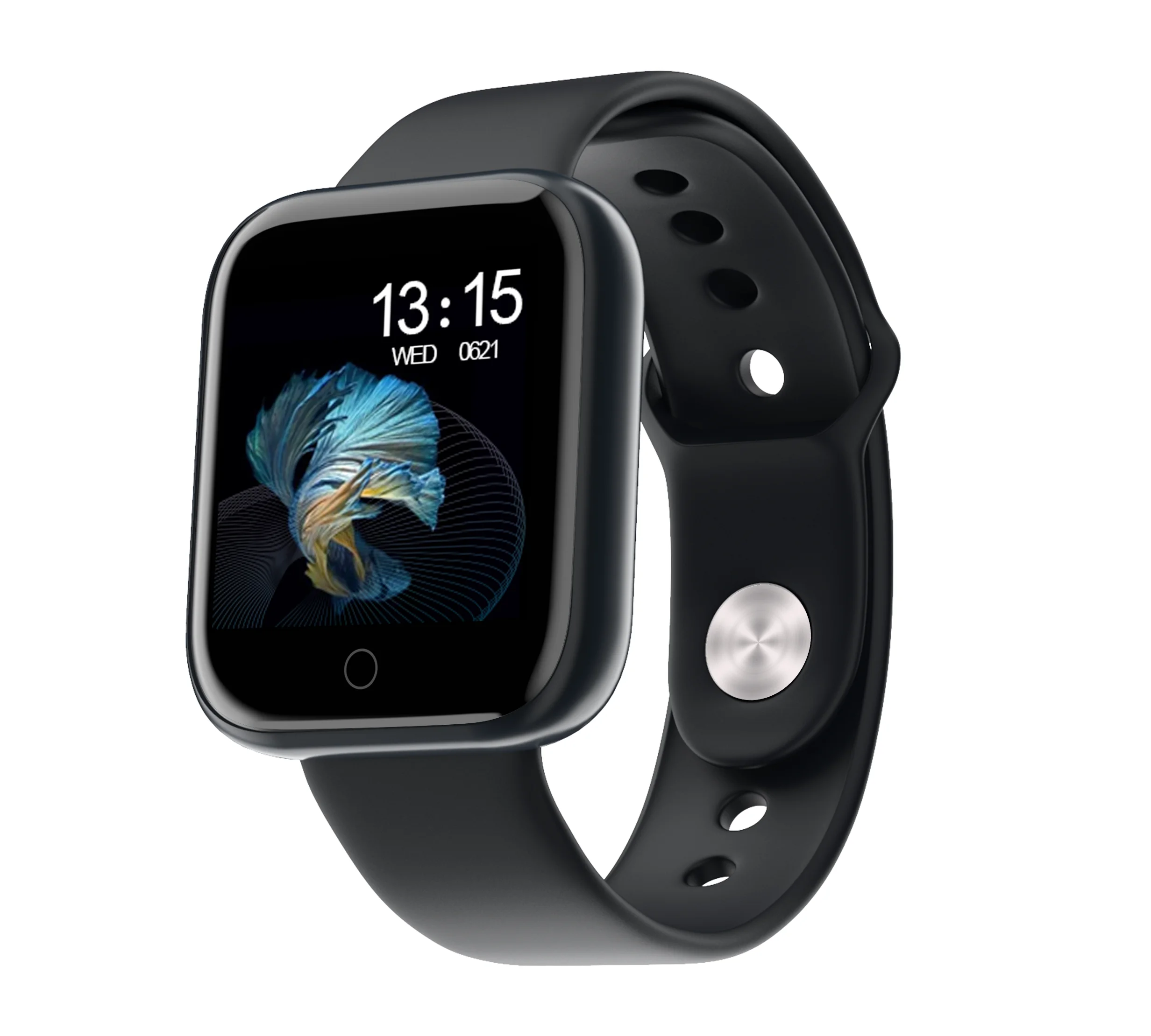 Black silicone Новые женские водонепроницаемые Смарт-часы T80 Bluetooth Smartwatch для Apple IPhone Xiaomi монитор сердечного ритма фитнес-трекер - Цвет: Black silicone