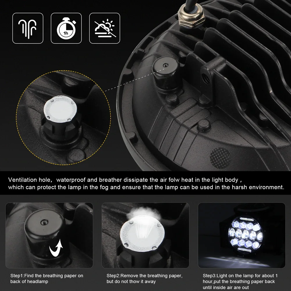 В прочный 280W 7-дюймовый глаза ангела фары 27 бусин аксессуар для Jeep Wrangler JK TJ 97-17 для автомобиля
