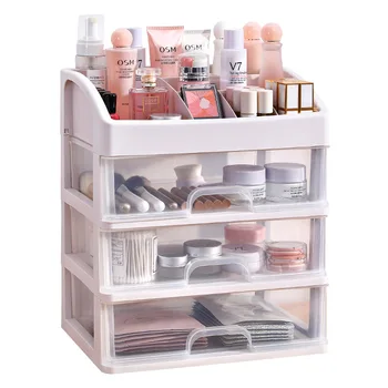 

Multifunctional Desktop Cosmetics Plastic Storage Box Transparent Drawer Cabinet Jewelry Finishing Storage Box 2 3 Layer Rack