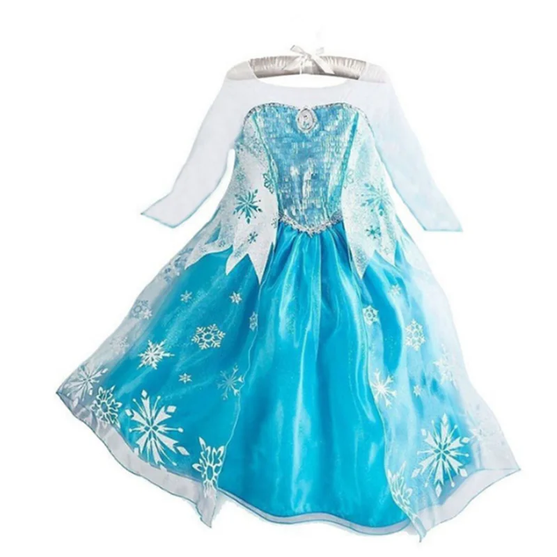 only dress6 «Анна и Эльза» 2 шт. Бандажное платье для девочек костюм принцессы для костюмированного представления, курточка в стиле Эльзы карнавальный костюм День рождения Синее платье покроя «принцессы» для Детские платья - Цвет: only dress6
