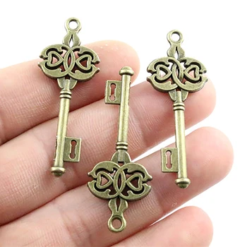 

45x17mm 10pcs Antique Bronze Plated Key Handmade Charms Pendant:DIY for bracelet necklace-P1-23