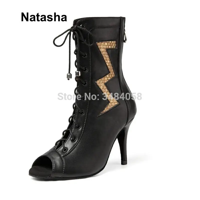Nantasha new dance boots show dance shoes high heel shoes leather