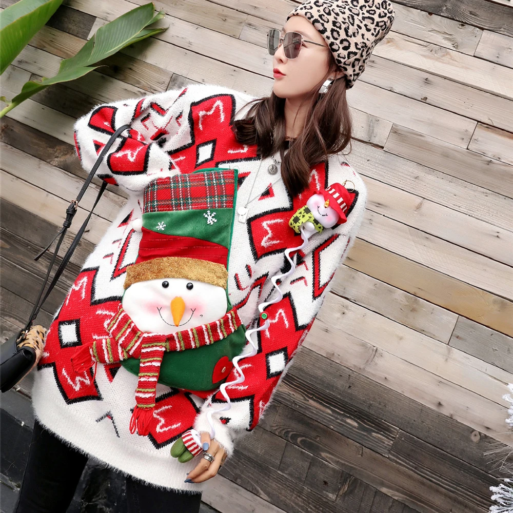 2020 Autumn Large size O-Neck Christmas Sweater
