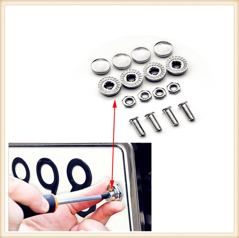 16X Car number License Plate Bolts bolt Frame Chrome Screws for Toyota V Hilux Land Cruiser Avanza Carina Celica Corona | Автомобили и