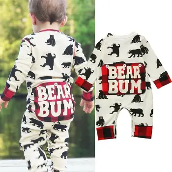 

Xmas Infant Baby Boy Girl Romper Clothes Fall Animal Print Cotton Jumpsuit Romper Playsuit Clothing For 0-24M