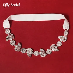 Efily Rhinestone Wedding Garter Bride Accessories Women Silver Color Crystal Flower Bridal Suspenders for Party Dresses Gift