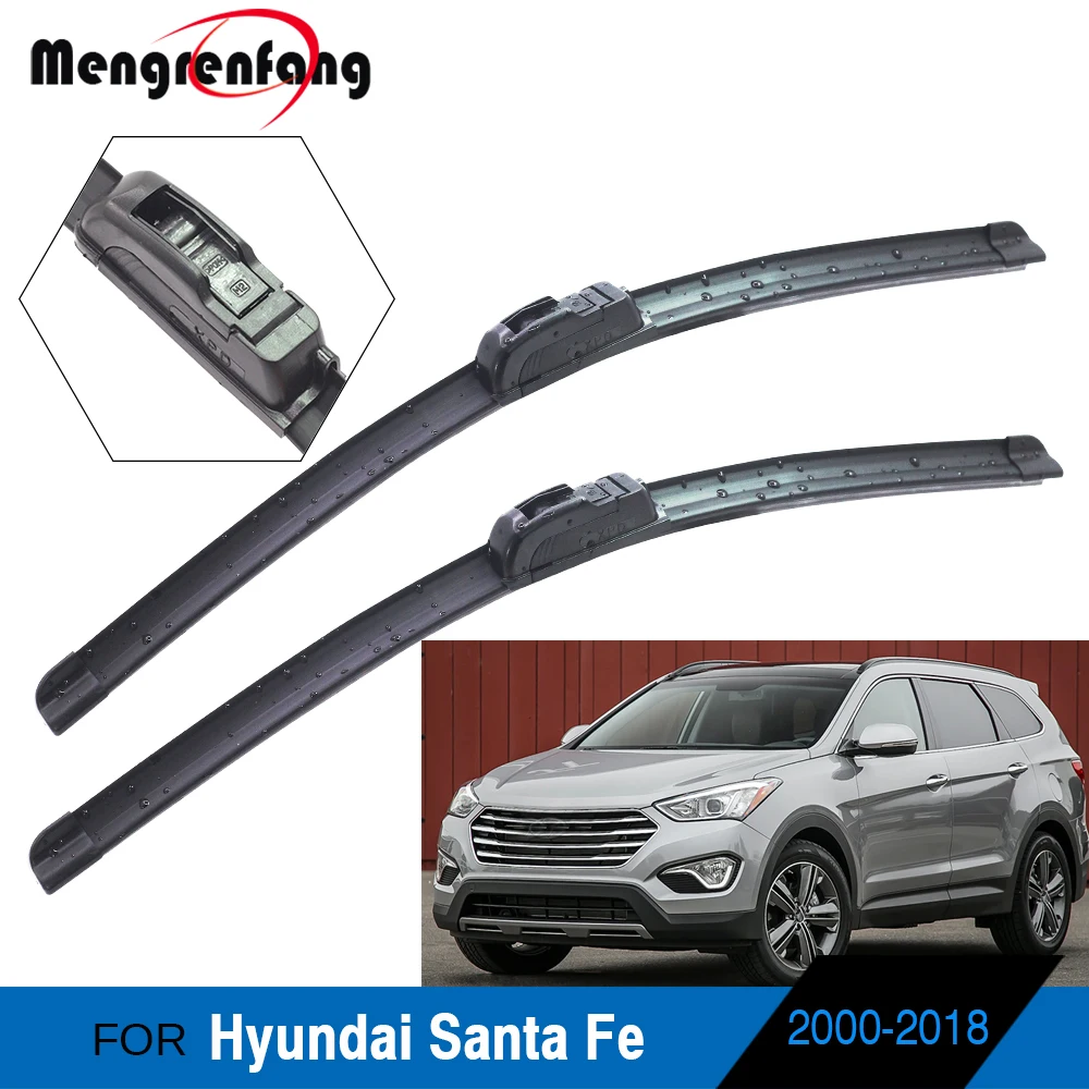 For Hyundai Santa Fe Car Front Windscreen Wiper Blades Frameless Soft Rubber Blade J Hook Arms 2000-2018 | Автомобили и мотоциклы