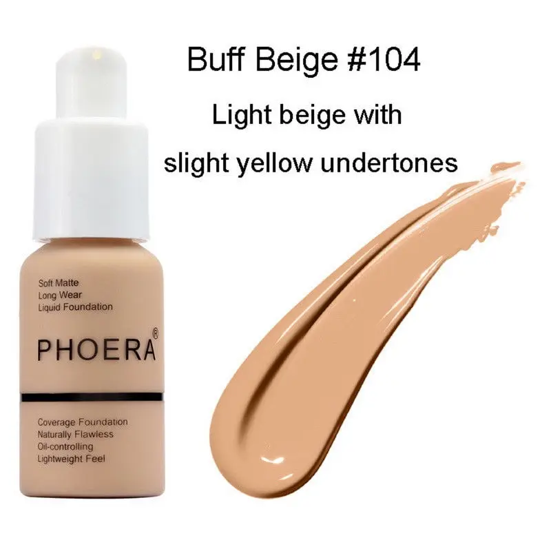 Phoera 30ml face Foundation base meikki matta peitevoide nestemäinen meikkivoide voide kosmetiikka